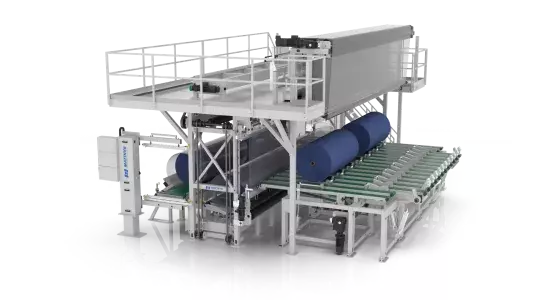 Protective film packaging system for large rolls